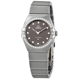 Omega Constellation Manhattan Quartz Diamond Grey Dial Ladies Watch #131.15.28.60.56.001 - Watches of America
