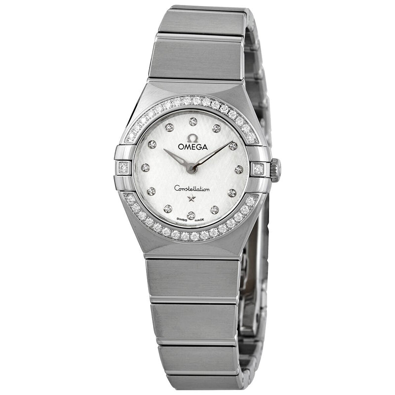 Omega Constellation Manhattan Quartz Diamond Silver Dial Ladies Watch #131.15.25.60.52.001 - Watches of America