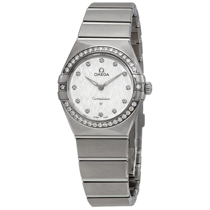 Omega Constellation Manhattan Quartz Diamond Silver Dial Ladies Watch #131.15.28.60.52.001 - Watches of America