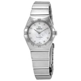 Omega Constellation Manhattan Quartz Diamond White Mother of Pearl Dial Watch #131.10.25.60.55.001 - Watches of America