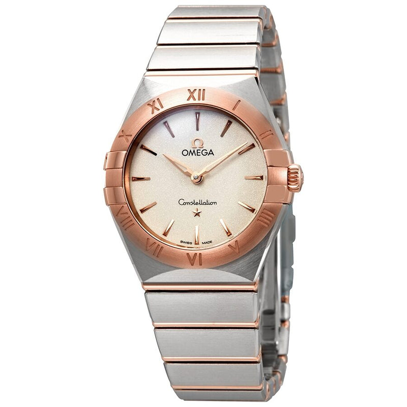 Omega Constellation Manhattan White Silvery Dial 28 mm Ladies Watch #131.20.28.60.02.001 - Watches of America