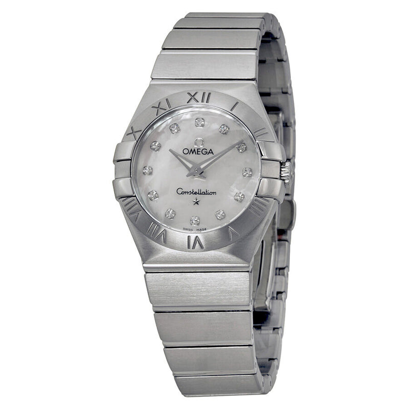 Omega Constellation Mother of Pearl Diamond Dial Ladies Watch #123.10.27.60.55.001 - Watches of America