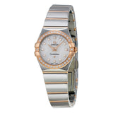 Omega Constellation Mother of Pearl Diamond Dial Steel and Rose Gold Ladies Watch #123.25.24.60.55.006 - Watches of America