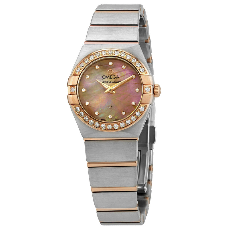 Omega Constellation Natural Gold Mother of Pearl Diamond Dial Ladies Watch #12325246057002 - Watches of America