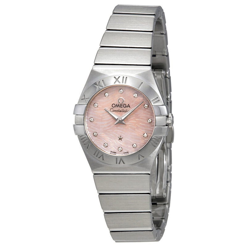 Omega Constellation Pink Mother of Pearl Dial Ladies Watch #123.10.24.60.57.002 - Watches of America