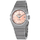 Omega Constellation Pink Mother of Pearl Diamond Dial Automatic Ladies Watch #123.15.27.20.57.002 - Watches of America