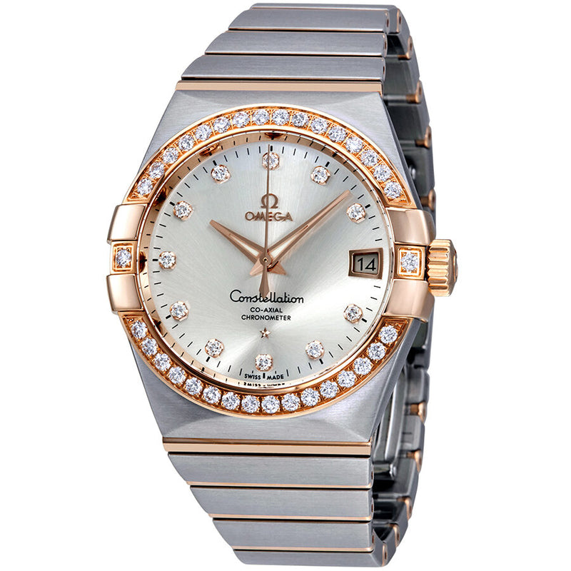 Omega Constellation Silver Dial Diamond Men's Watch #123.25.38.21.52.001 - Watches of America
