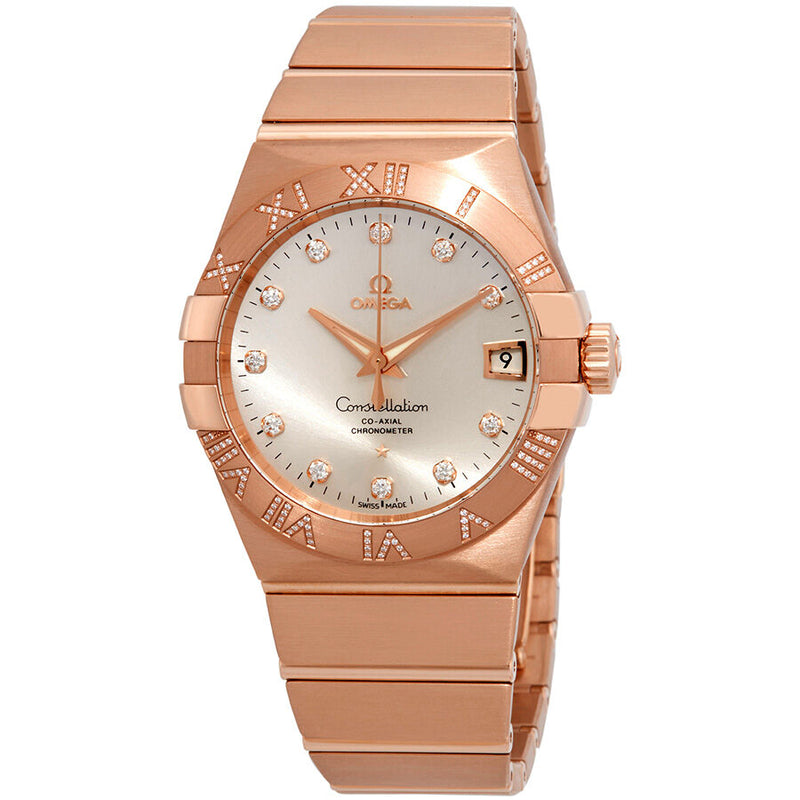 Omega Constellation Silver Dial 18kt Rose Gold Men's Watch #123.55.38.21.52.007 - Watches of America