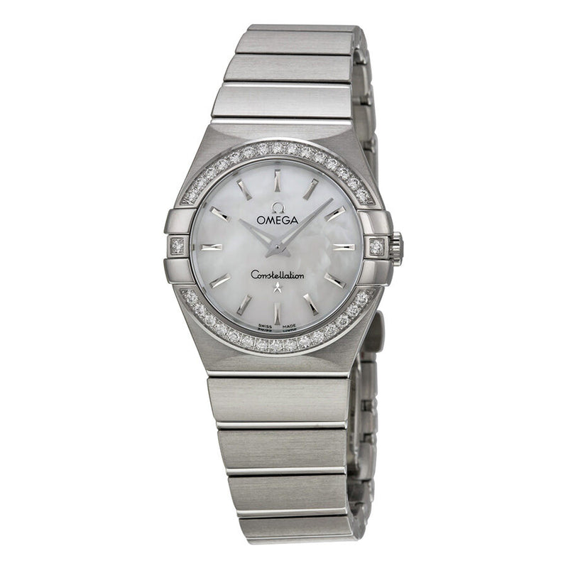Omega Constellation White Mother of Pearl Dial Stainless Steel Ladies Watch #123.15.27.60.05.001 - Watches of America