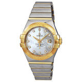 Omega Constellation White Mother of Pearl Steel Ladies Watch #123.20.31.20.55.002 - Watches of America