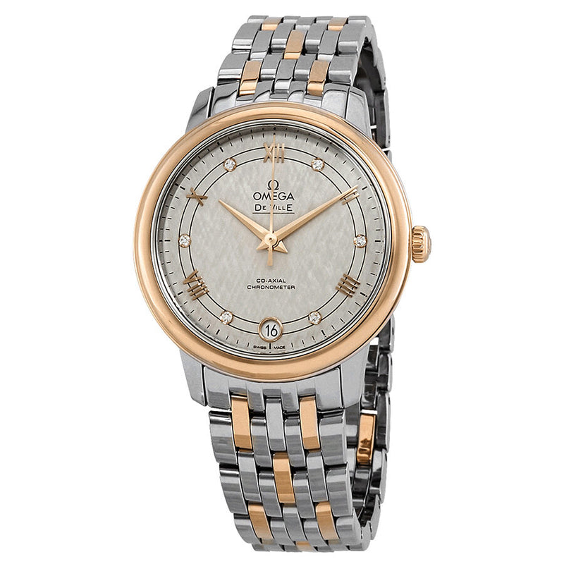 Omega De Ville Automatic Ivory Silvery Diamond Dial Ladies Watch #424.20.33.20.52.003 - Watches of America