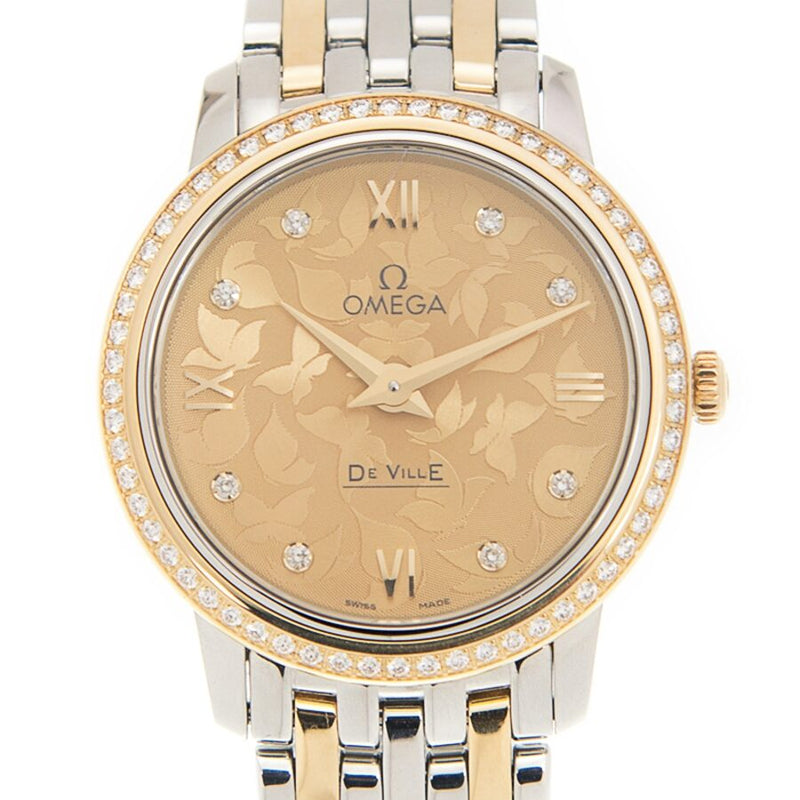 Omega De Ville Champagne Butterfly Diamond Dial Ladies Watch #424.25.27.60.58.002 - Watches of America