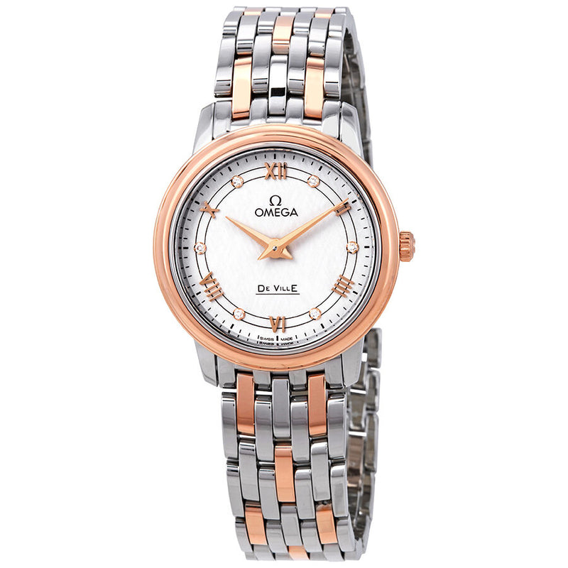 Omega De Ville Diamond Silver Dial Two-tone Ladies Watch #424.20.27.60.52.003 - Watches of America