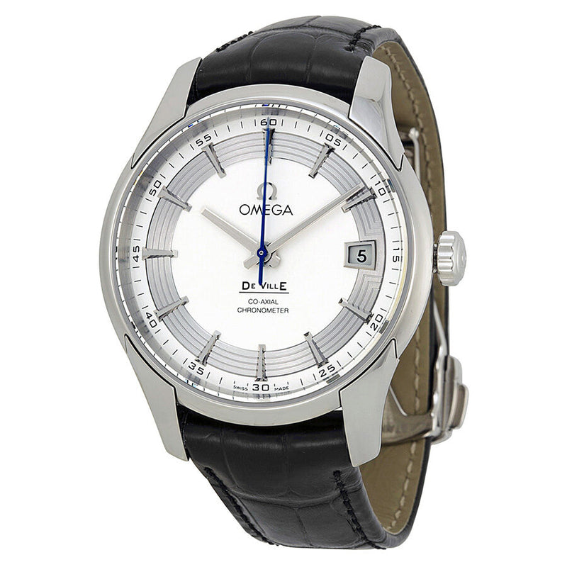 Omega De Ville Hour Vision Silver Dial Black Leather Men's Watch 43133412102001#431.33.41.21.02.001 - Watches of America