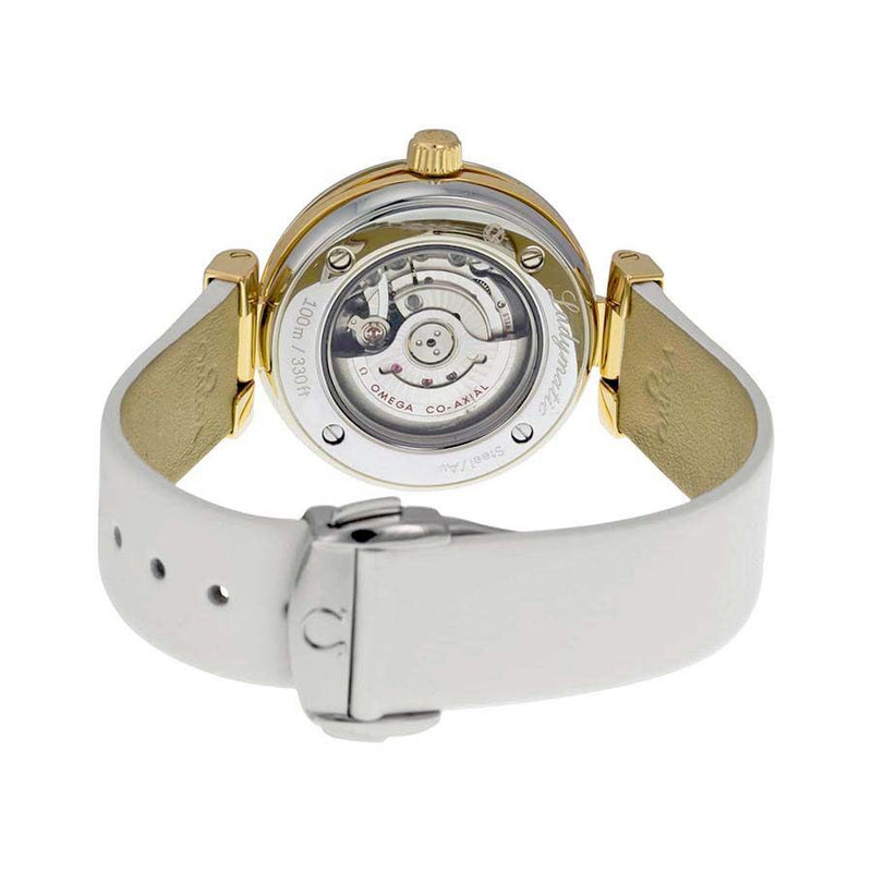 Omega De Ville Ladymatic Mother of Pearl White Leather Ladies Watch #42522342055002 - Watches of America #3