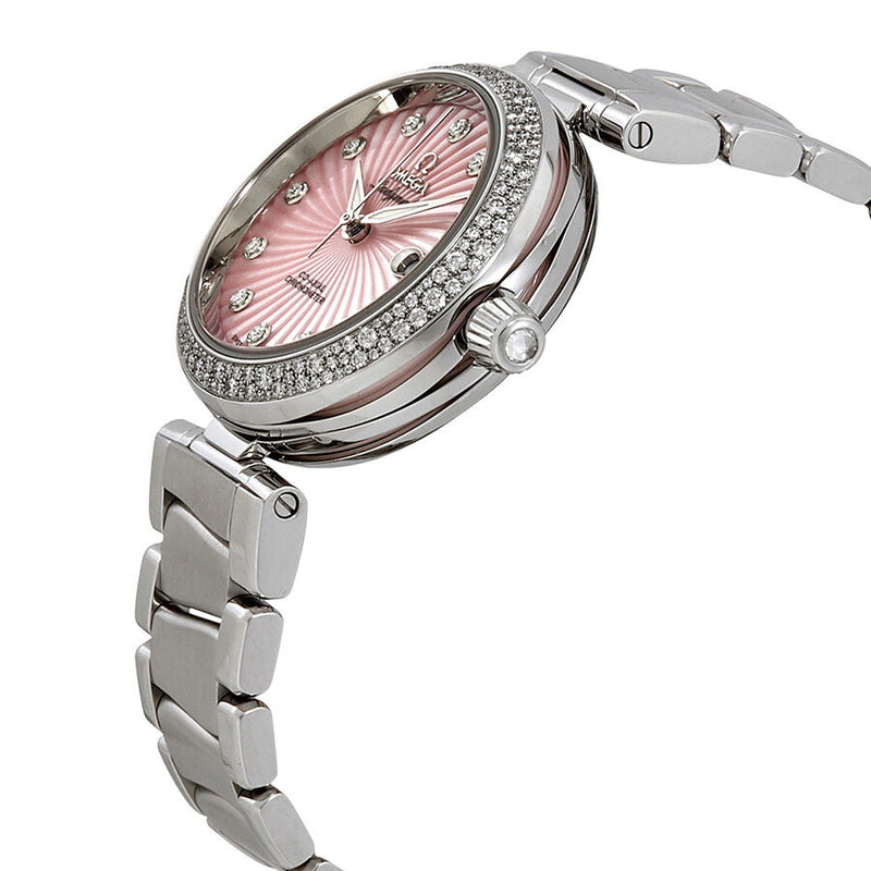 Omega De Ville Ladymatic Pink Mother of Pearl Diamomd Dial Ladies Steel Watch #425.35.34.20.57.001 - Watches of America #2
