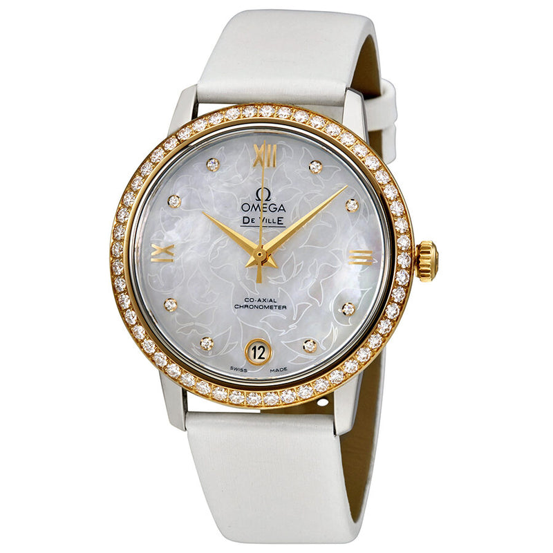 Omega De Ville Mother Of Pearl Butterfly Dial Ladies Watch #424.27.33.20.55.002 - Watches of America