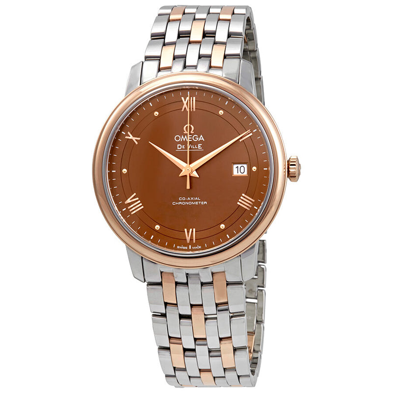Omega De Ville Prestige Automatic Chronometer Brown Dial Two-Tone Men's Watch #424.20.40.20.13.001 - Watches of America