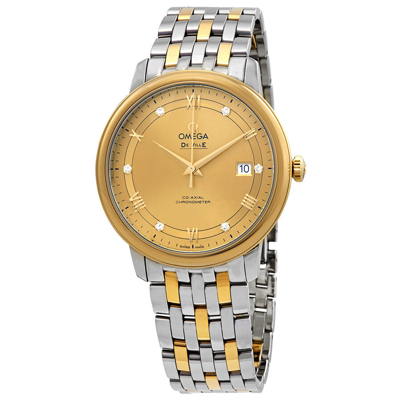 Omega De Ville Prestige Automatic Chronometer Diamond Two-Tone Men's Watch #424.20.40.20.58.001 - Watches of America