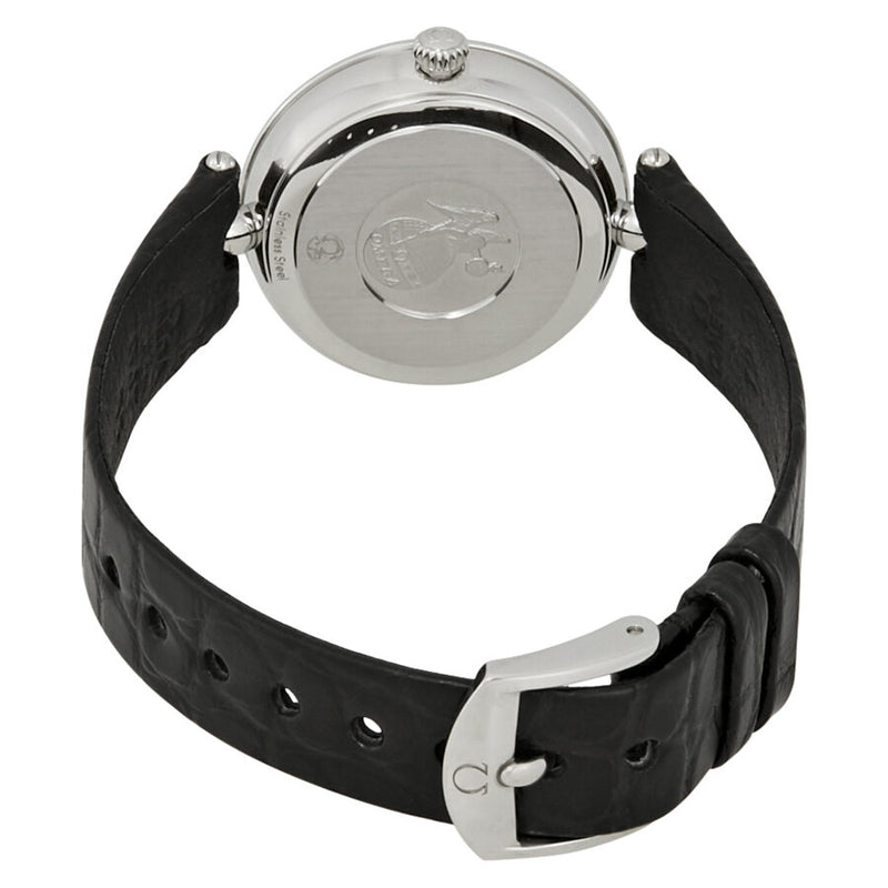 Omega De Ville Prestige Black Dial Black Leather Quartz Ladies Watch #424.18.27.60.51.001 - Watches of America #3