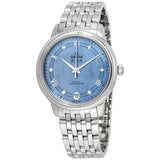 Omega De Ville Prestige Blue Mother of Pearl Diamond Dial Ladies Watch #424.10.33.20.57.001 - Watches of America