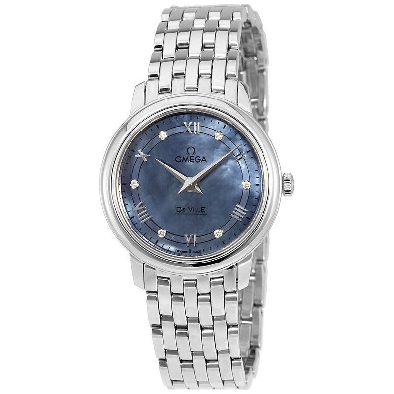 Omega De Ville Prestige Blue Mother of Pearl Ladies Watch #424.10.27.60.57.001 - Watches of America