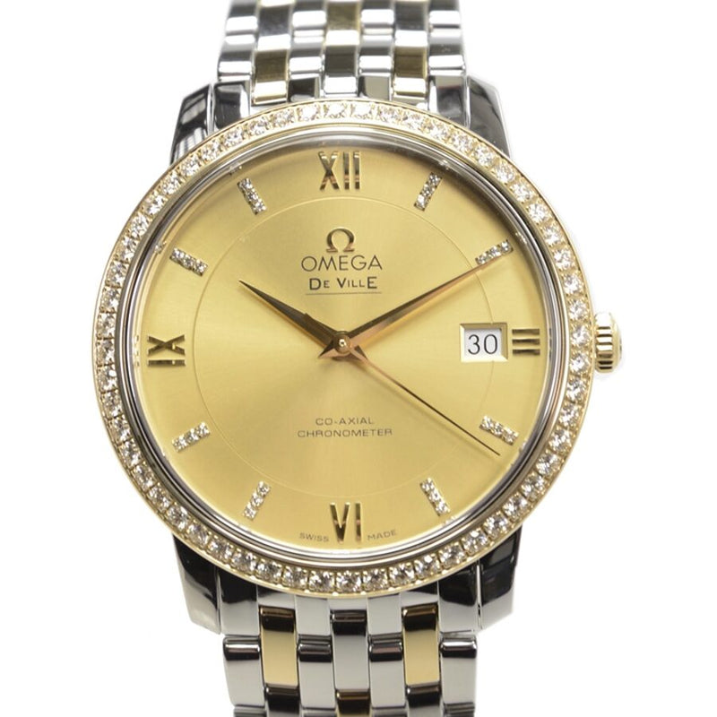 Omega De Ville Prestige Champagne Dial Ladies Two Tone Watch #424.25.37.20.58.001 - Watches of America