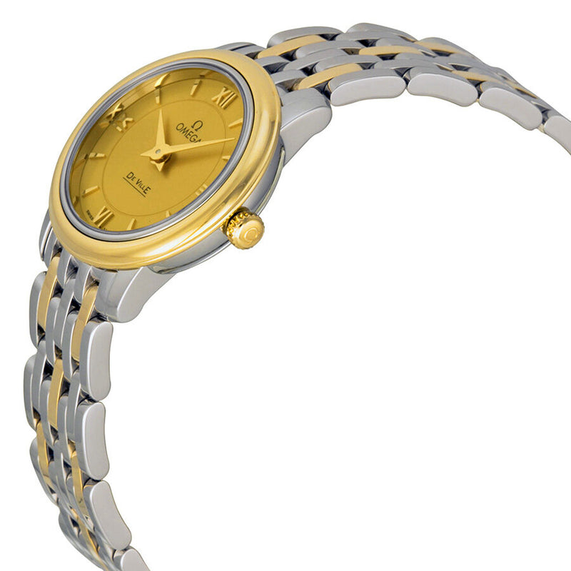 Omega De Ville Prestige Champagne Dial Stainless Steel & 18kt Yellow Gold Ladies Watch #424.20.24.60.08.001 - Watches of America #2
