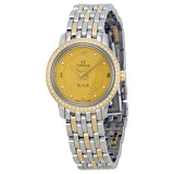Omega De Ville Prestige Champagne Diamond Dial Steel and Yellow Gold Ladies Watch 42425246058001#424.25.24.60.58.001 - Watches of America