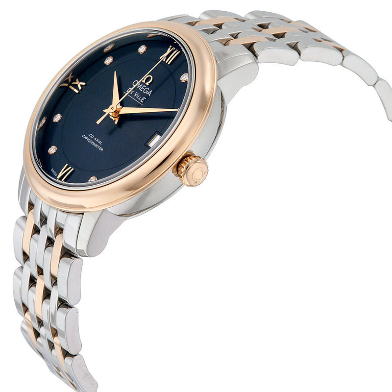 Omega De Ville Prestige Co-Axial Automatic Blue Dial Stainless Steel and 18kt Rose Gold Ladies Watch 42420332053001#424.20.33.20.53.001 - Watches of America #2