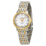 Omega De Ville Prestige Mother of Pearl Dial Stainless Steel and 18kt Yellow Gold Ladies Watch 42420246005001#424.20.24.60.05.001 - Watches of America