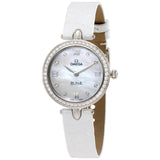 Omega De Ville Prestige Mother of Pearl Diamond Dial Ladies Watch #424.18.27.60.55.001 - Watches of America