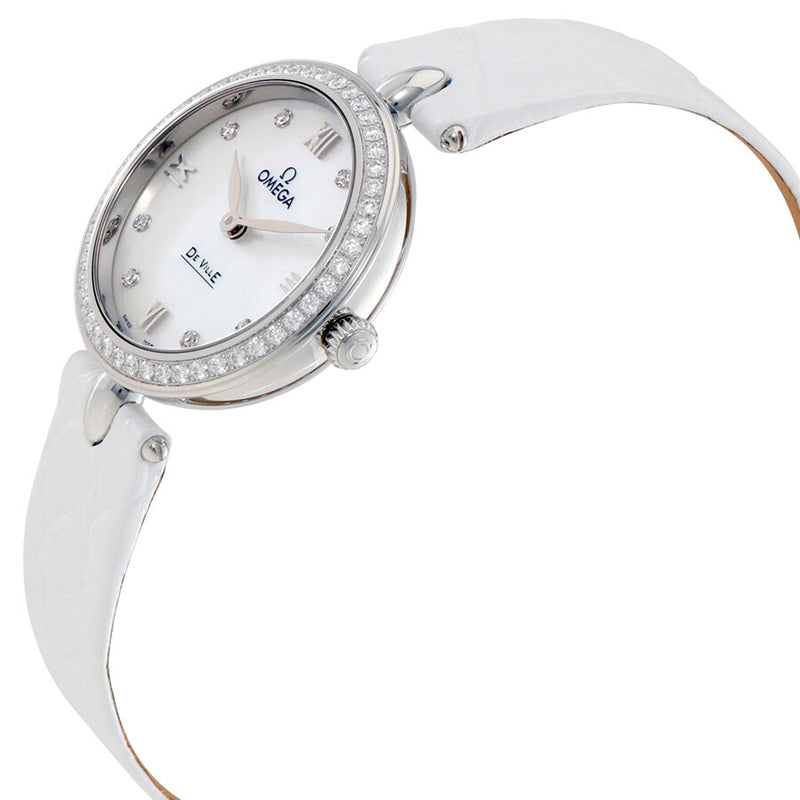 Omega De Ville Prestige Mother of Pearl Diamond Dial Ladies Watch #424.18.27.60.55.001 - Watches of America #2