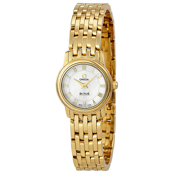 Omega De Ville Prestige Mother of Pearl Yellow Gold Ladies Watch #4170.71 - Watches of America