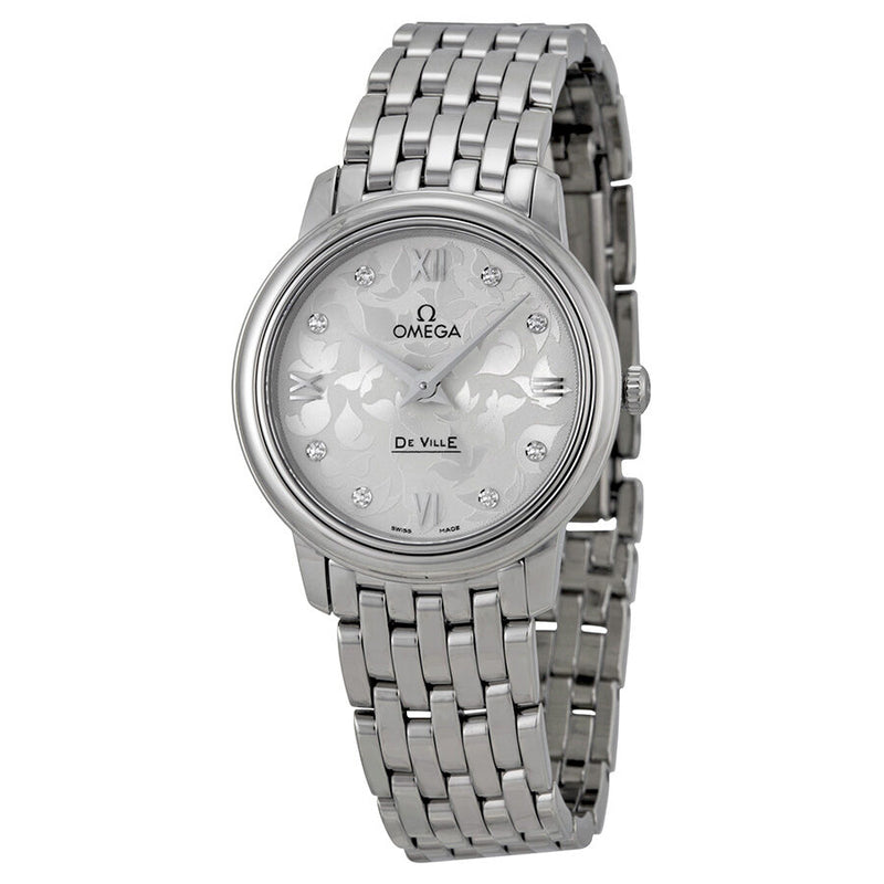 Omega De Ville Prestige Silver Diamond Dial Ladies Watch #42410276052001 - Watches of America