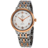 Omega De Ville Silver Diamond Dial Ladies Steel and 18kt Rose Gold Watch #424.20.33.20.52.002 - Watches of America