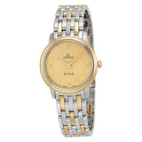 Omega DeVille Prestige Champagne Dial Steel and Yellow Gold Ladies Watch 42420276008001#424.20.27.60.08.001 - Watches of America