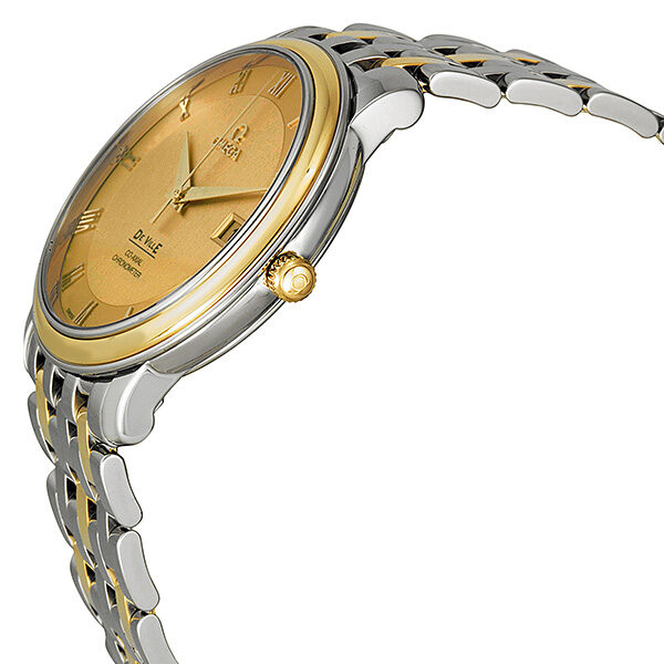 Omega DeVille Prestige Champagne Dial Steel and Yellow Gold Men's Watch 4374.11 #4374.1100 - Watches of America #2