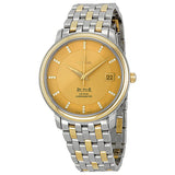 Omega DeVille Prestige Champagne Diamond Dial Steel and Yellow Gold Men's Watch 4374.15#4374.15.00 - Watches of America