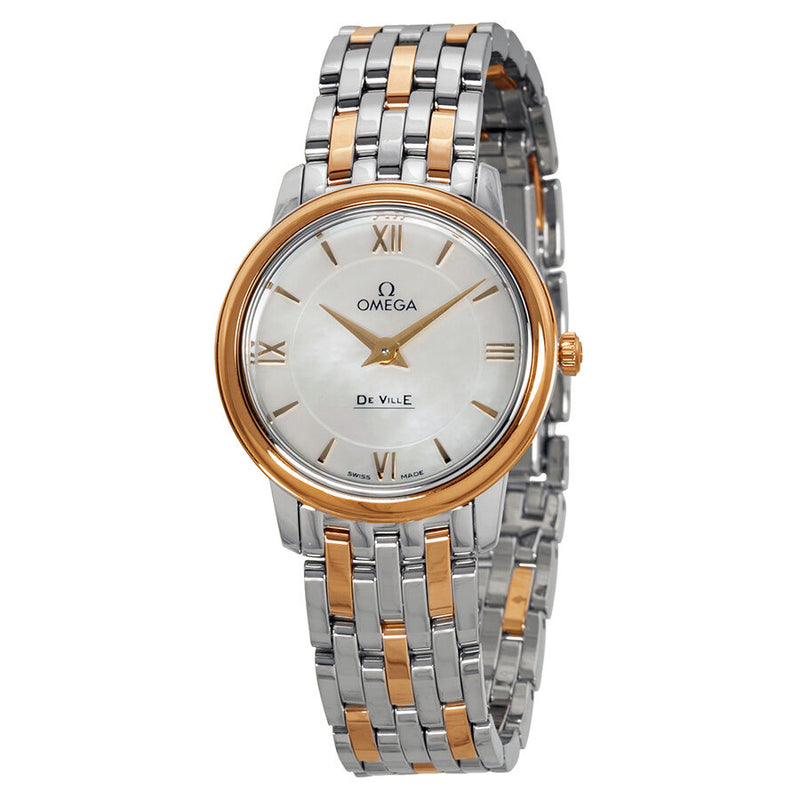 Omega De Ville Prestige Quartz White Mother of Pearl Dial Ladies Watch #424.20.27.60.05.002 - Watches of America