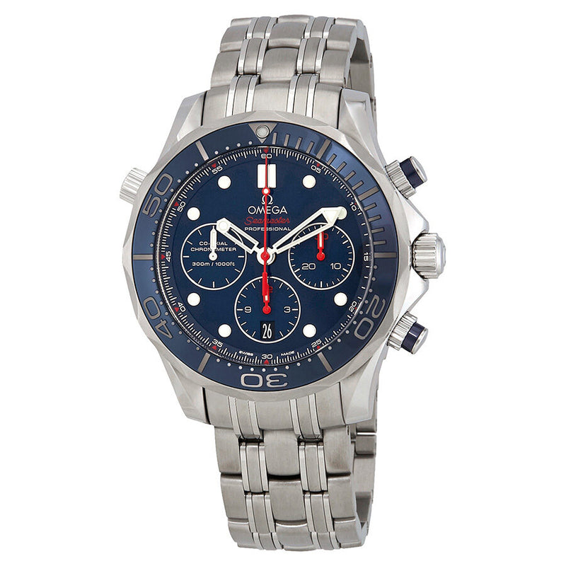 Omega Seamaster Chronograph Automatic Chronometer Blue Dial Men's Watch #212.30.44.50.03.001 - Watches of America