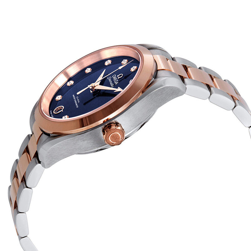 Omega Seamaster Aqua Terra Automatic Chronometer Diamond Blue Dial Ladies Watch #220.20.34.20.53.001 - Watches of America #2