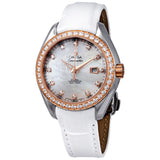 Omega Seamaster Aqua Terra Automatic Diamond White Mother of Pearl Dial Ladies Watch #231.28.34.20.55.002 - Watches of America