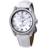 Omega Seamaster Aqua Terra Automatic Diamond White Mother of Pearl Dial Ladies Watch #231.18.39.21.55.001 - Watches of America