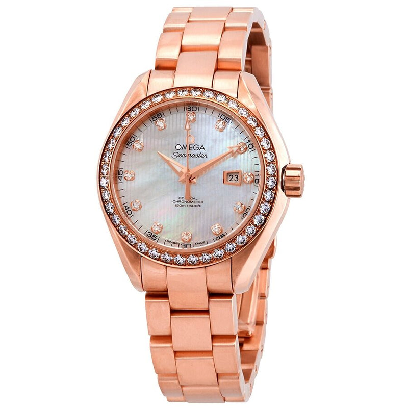 Omega Seamaster Aqua Terra 18kt Rose Gold Automatic Ladies Watch #231.55.34.20.55.002 - Watches of America