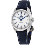 Omega Seamaster Aqua Terra Automatic White Dial Blue Nylon Men's Watch 23192392104001#231.92.39.21.04.001 - Watches of America