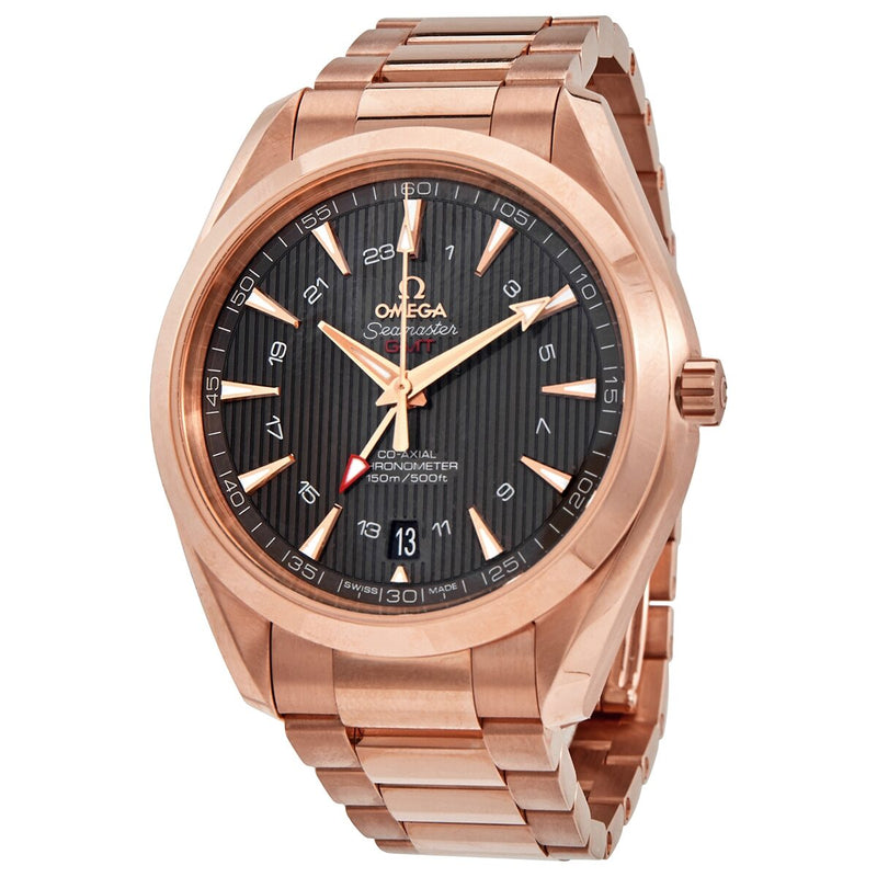 Omega Seamaster Aqua Terra Black Dial 18k Rose Gold Men's Watch #23150432206002 - Watches of America