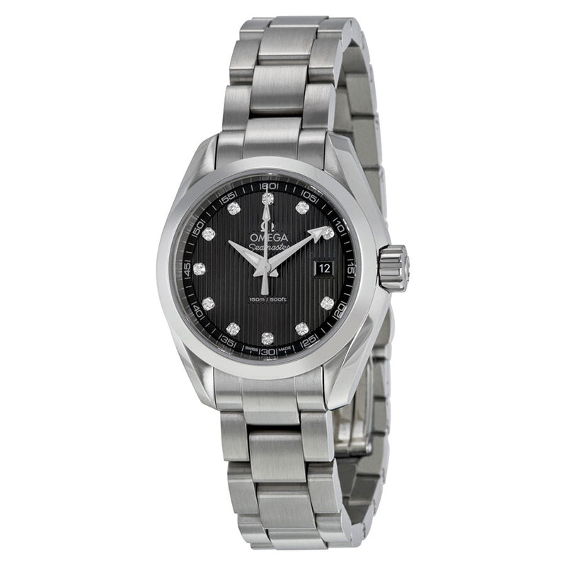 Omega Seamaster Aqua Terra Diamond Dark Grey Dial Ladies Watch #231.10.30.60.56.001 - Watches of America