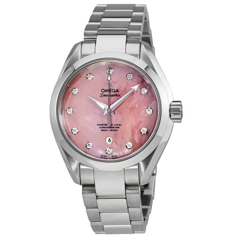 Omega Seamaster Aqua Terra Pink Mother of Pearl Dial Ladies Watch #231.10.34.20.57.003 - Watches of America