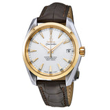Omega Seamaster Aqua Terra Silver Dial Brown Leather Men's Watch #23123392102002 - Watches of America